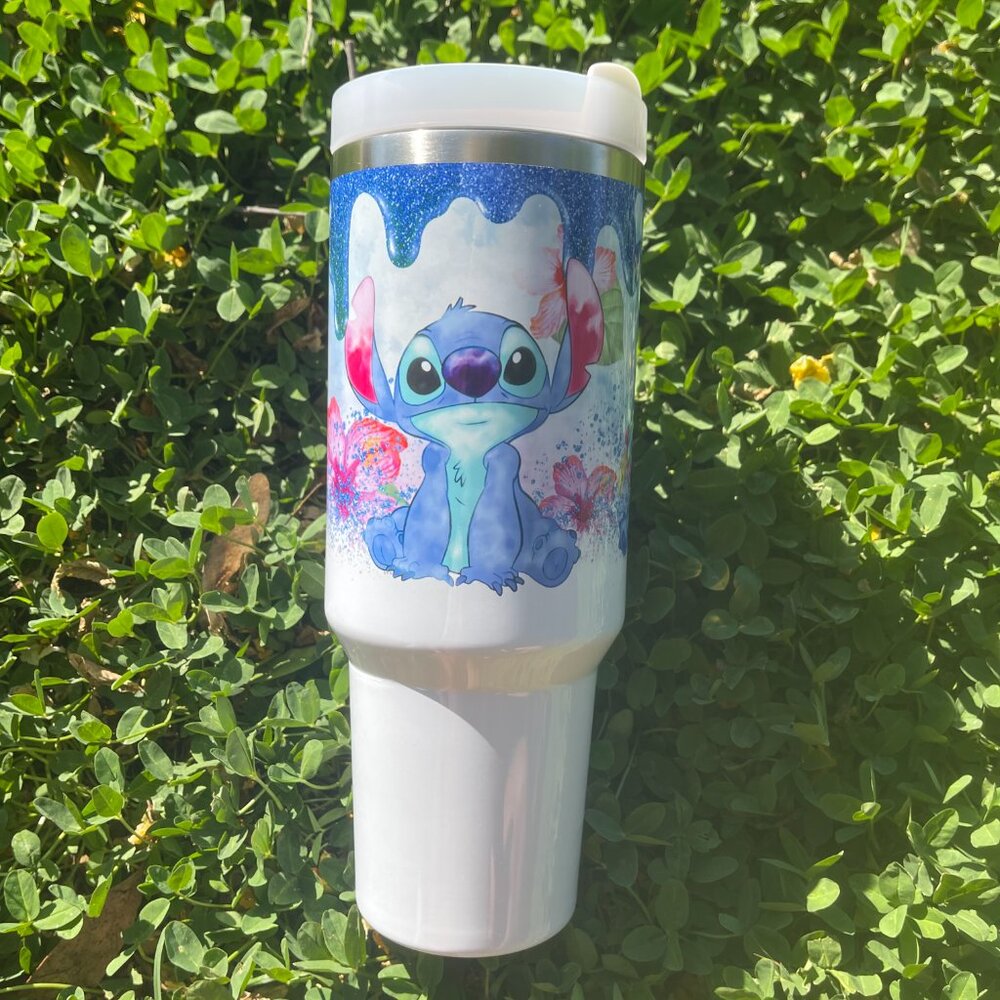 Disney Lilo & Stitch 40 oz Double-wall vacuum insulation Tumbler with st… - Picture 6 of 7